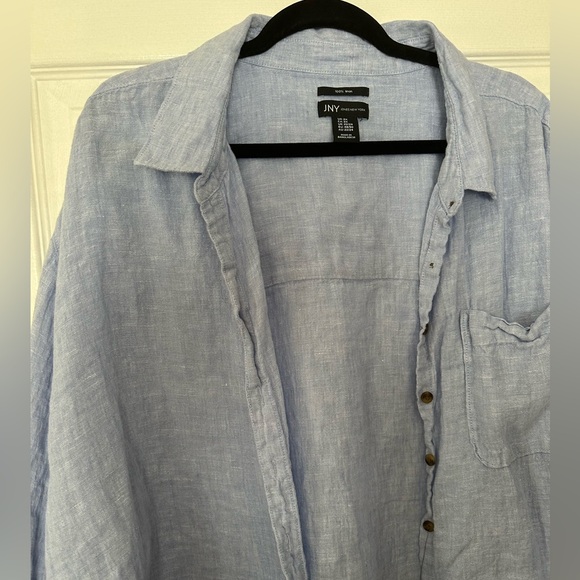 2X Blue Linen Button Down Jones New York - Picture 4 of 4